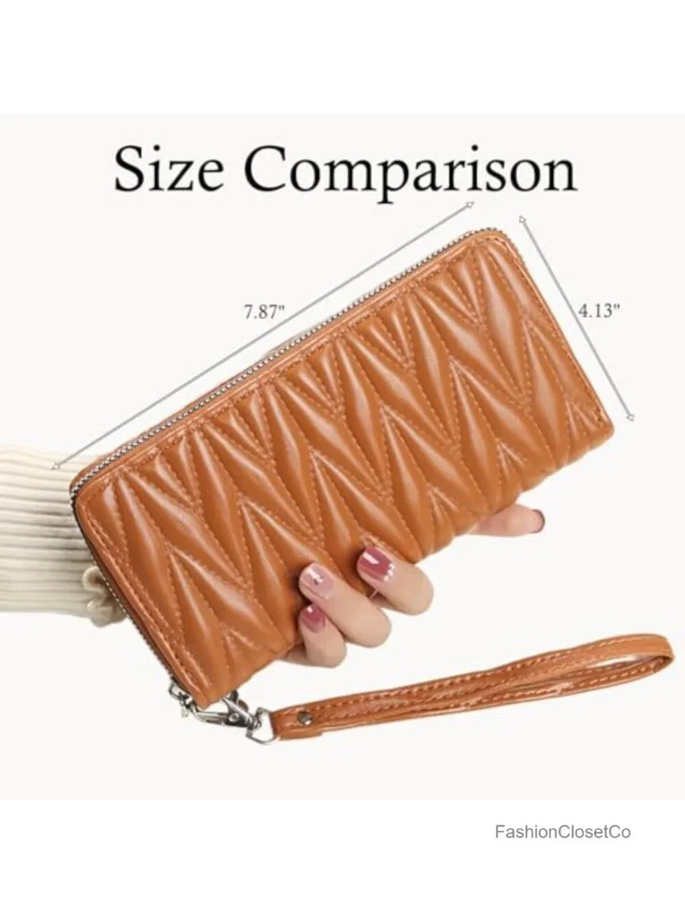 Large Capacity RFID Blocking Vegan Leather Wristlet Wallet Clutch Purse